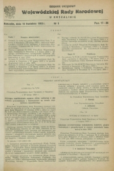Dziennik Urzędowy Wojewódzkiej Rady Narodowej w Koszalinie. 1953, nr 5 (16 kwietnia)