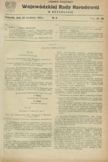 Dziennik Urzędowy Wojewódzkiej Rady Narodowej w Koszalinie. 1953, nr 6 (23 kwietnia)