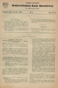 Dziennik Urzędowy Wojewódzkiej Rady Narodowej w Koszalinie. 1953, nr 8 (6 czerwca)