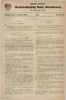 Dziennik Urzędowy Wojewódzkiej Rady Narodowej w Koszalinie. 1953, nr 9 (18 czerwca)