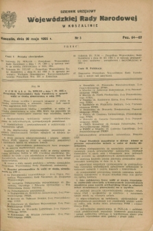 Dziennik Urzędowy Wojewódzkiej Rady Narodowej w Koszalinie. 1955, nr 3 (20 maja)