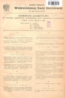 Dziennik Urzędowy Wojewódzkiej Rady Narodowej w Koszalinie. 1956, Skorowidz alfabetyczny