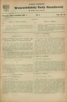 Dziennik Urzędowy Wojewódzkiej Rady Narodowej w Koszalinie. 1957, nr 3 (9 kwietnia)