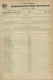 Dziennik Urzędowy Wojewódzkiej Rady Narodowej w Koszalinie. 1957, nr 4 (5 czerwca)