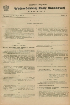 Dziennik Urzędowy Wojewódzkiej Rady Narodowej w Koszalinie. 1960, nr 2 (25 lutego)