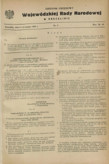 Dziennik Urzędowy Wojewódzkiej Rady Narodowej w Koszalinie. 1960, nr 9 (8 sierpnia)