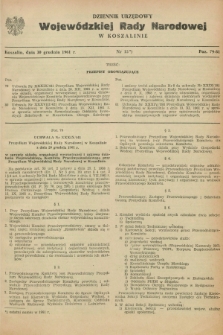 Dziennik Urzędowy Wojewódzkiej Rady Narodowej w Koszalinie. 1961, nr 15 (30 grudnia)