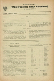 Dziennik Urzędowy Wojewódzkiej Rady Narodowej w Koszalinie. 1962, nr 9 (18 września)