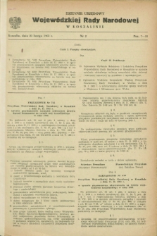 Dziennik Urzędowy Wojewódzkiej Rady Narodowej w Koszalinie. 1963, nr 2 (23 lutego)