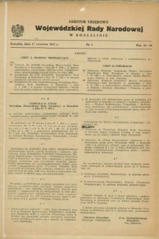 Dziennik Urzędowy Wojewódzkiej Rady Narodowej w Koszalinie. 1963, nr 5 (17 czerwca)