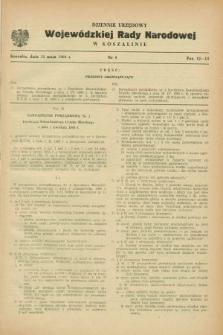 Dziennik Urzędowy Wojewódzkiej Rady Narodowej w Koszalinie. 1964, nr 4 (15 maja)