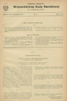 Dziennik Urzędowy Wojewódzkiej Rady Narodowej w Koszalinie. 1964, nr 11 (15 listopada)