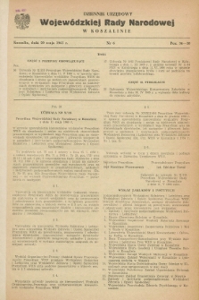 Dziennik Urzędowy Wojewódzkiej Rady Narodowej w Koszalinie. 1965, nr 6 (20 maja)