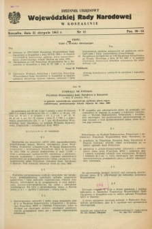 Dziennik Urzędowy Wojewódzkiej Rady Narodowej w Koszalinie. 1965, nr 11 (31 sierpnia)