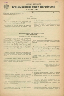 Dziennik Urzędowy Wojewódzkiej Rady Narodowej w Koszalinie. 1966, nr 1 (28 stycznia)