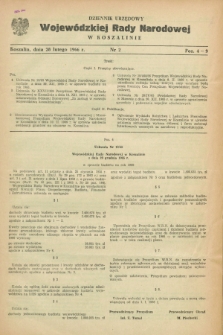 Dziennik Urzędowy Wojewódzkiej Rady Narodowej w Koszalinie. 1966, nr 2 (28 lutego)
