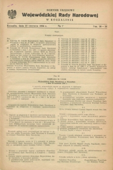 Dziennik Urzędowy Wojewódzkiej Rady Narodowej w Koszalinie. 1966, nr 7 (22 czerwca)