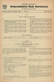 Dziennik Urzędowy Wojewódzkiej Rady Narodowej w Koszalinie. 1967, nr 13 (30 grudnia)