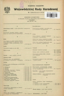 Dziennik Urzędowy Wojewódzkiej Rady Narodowej w Koszalinie. 1968, Skorowidz alfabetyczny