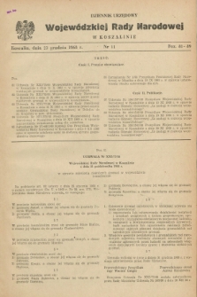 Dziennik Urzędowy Wojewódzkiej Rady Narodowej w Koszalinie. 1968, nr 11 (23 grudnia)