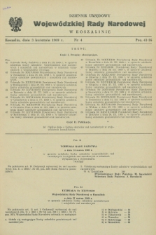 Dziennik Urzędowy Wojewódzkiej Rady Narodowej w Koszalinie. 1969, nr 4 (3 kwietnia)