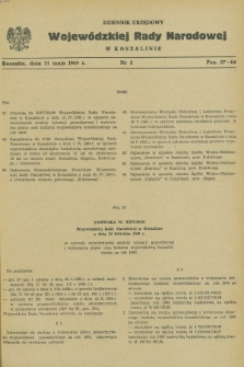 Dziennik Urzędowy Wojewódzkiej Rady Narodowej w Koszalinie. 1969, nr 5 (31 maja)