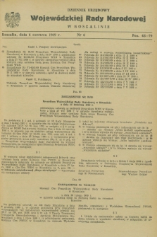 Dziennik Urzędowy Wojewódzkiej Rady Narodowej w Koszalinie. 1969, nr 6 (6 czerwca)