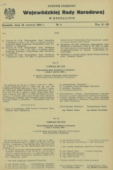 Dziennik Urzędowy Wojewódzkiej Rady Narodowej w Koszalinie. 1969, nr 8 (28 czerwca)
