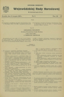 Dziennik Urzędowy Wojewódzkiej Rady Narodowej w Koszalinie. 1969, nr 9 (28 sierpnia)