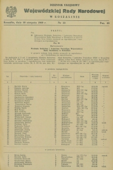 Dziennik Urzędowy Wojewódzkiej Rady Narodowej w Koszalinie. 1969, nr 10 (30 sierpnia)