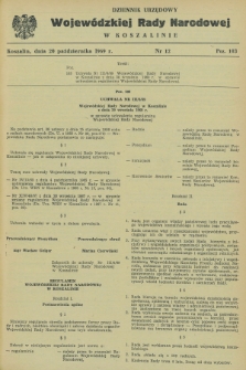 Dziennik Urzędowy Wojewódzkiej Rady Narodowej w Koszalinie. 1969, nr 12 (20 października)