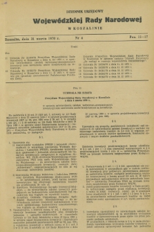 Dziennik Urzędowy Wojewódzkiej Rady Narodowej w Koszalinie. 1970, nr 4 (31 marca)