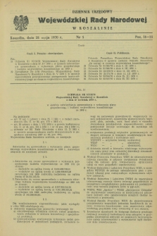 Dziennik Urzędowy Wojewódzkiej Rady Narodowej w Koszalinie. 1970, nr 5 (25 maja)