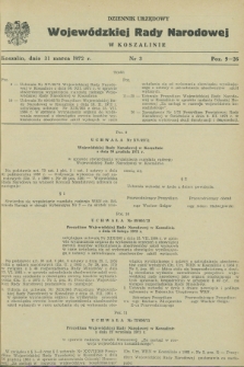 Dziennik Urzędowy Wojewódzkiej Rady Narodowej w Koszalinie. 1972, nr 3 (31 marca)