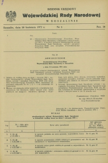 Dziennik Urzędowy Wojewódzkiej Rady Narodowej w Koszalinie. 1972, nr 5 (28 kwietnia)