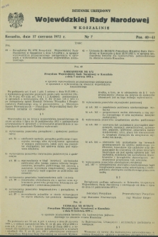 Dziennik Urzędowy Wojewódzkiej Rady Narodowej w Koszalinie. 1972, nr 7 (17 czerwca)