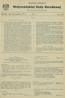 Dziennik Urzędowy Wojewódzkiej Rady Narodowej w Koszalinie. 1973, nr 2 (30 stycznia)
