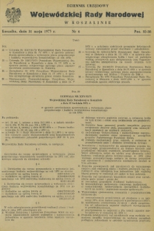 Dziennik Urzędowy Wojewódzkiej Rady Narodowej w Koszalinie. 1973, nr 6 (31 maja)