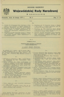 Dziennik Urzędowy Wojewódzkiej Rady Narodowej w Koszalinie. 1975, nr 2 (28 lutego)