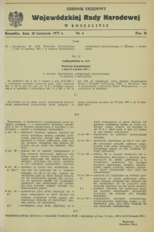 Dziennik Urzędowy Wojewódzkiej Rady Narodowej w Koszalinie. 1975, nr 4 (30 kwietnia)