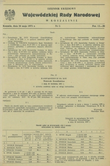 Dziennik Urzędowy Wojewódzkiej Rady Narodowej w Koszalinie. 1975, nr 5 (26 maja)