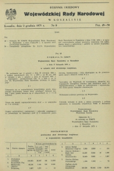 Dziennik Urzędowy Wojewódzkiej Rady Narodowej w Koszalinie. 1975, nr 9 (2 grudnia)