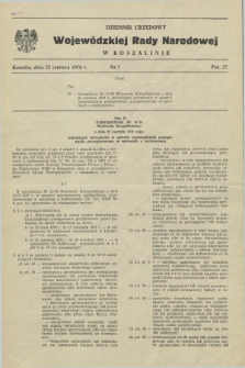 Dziennik Urzędowy Wojewódzkiej Rady Narodowej w Koszalinie. 1976, nr 7 (23 czerwca)