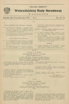 Dziennik Urzędowy Wojewódzkiej Rady Narodowej w Koszalinie. 1976, nr 8 (30 października)