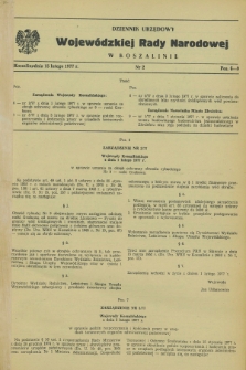 Dziennik Urzędowy Wojewódzkiej Rady Narodowej w Koszalinie. 1977, nr 2 (15 lutego)