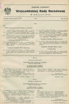 Dziennik Urzędowy Wojewódzkiej Rady Narodowej w Koszalinie. 1983, nr 7 (30 czerwca)