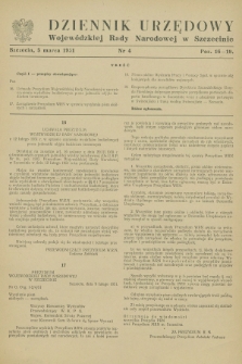 Dziennik Urzędowy Wojewódzkiej Rady Narodowej w Szczecinie. 1951, nr 4 (5 marca)