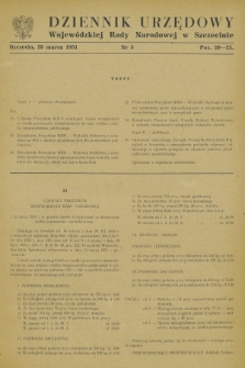 Dziennik Urzędowy Wojewódzkiej Rady Narodowej w Szczecinie. 1951, nr 5 (23 marca)