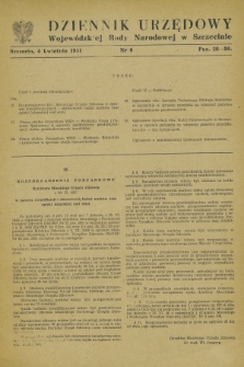 Dziennik Urzędowy Wojewódzkiej Rady Narodowej w Szczecinie. 1951, nr 6 (4 kwietnia)