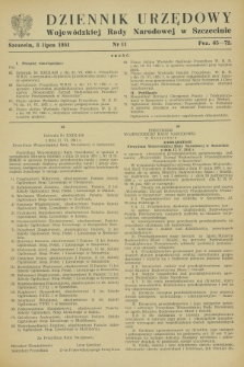 Dziennik Urzędowy Wojewódzkiej Rady Narodowej w Szczecinie. 1951, nr 11 (3 lipca)